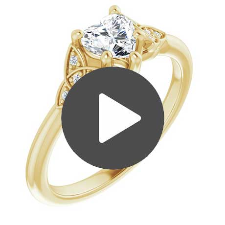 Product Video for Irish Engagement Ring | Cliodhna 14K Yellow  Diamond Heart Celtic Trinity Knot Ring