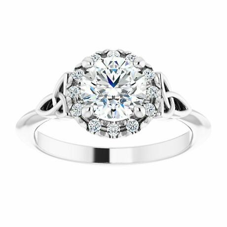 Alternate Image 2 for Irish Engagement Ring | Easnadh 14K White Gold 1ct Diamond Celtic Trinity Knot Ring