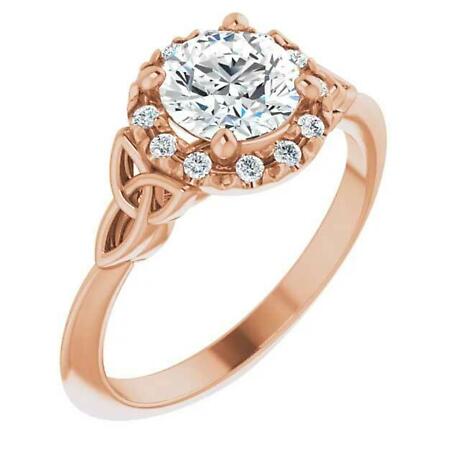 Irish Engagement Ring | Etain 14K Rose Gold 1ct Diamond Celtic Trinity Knot Ring