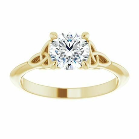 Alternate Image 3 for Irish Engagement Ring | Flannait 14k Yellow Gold 1ct Diamond Solitaire Celtic Trinity Knot Ring 