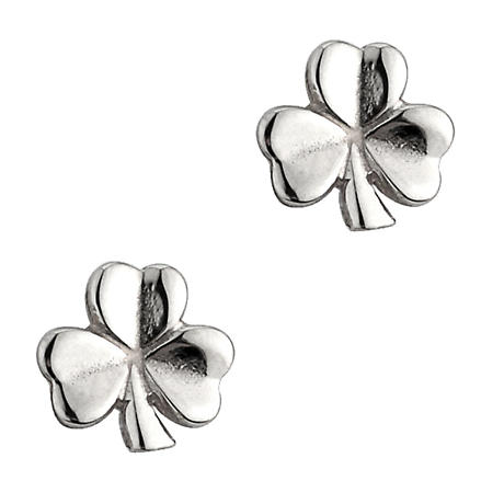 Product Image for Irish Earrings | Sterling Silver Shiny Stud Shamrock Earrings
