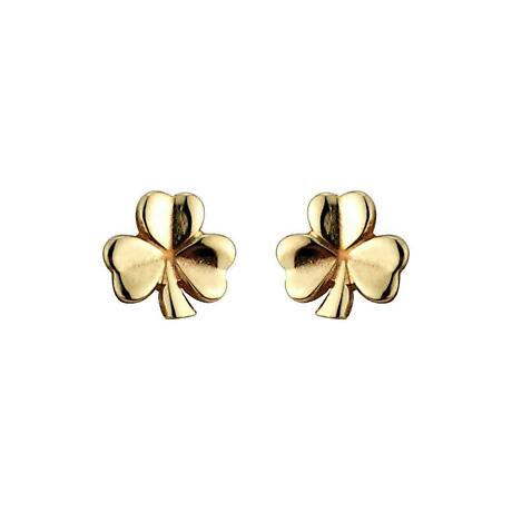 Product Image for 14k Yellow Gold Shamrock Earrings