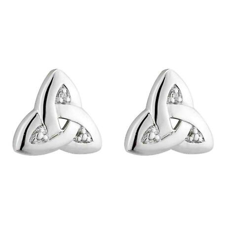 Product Image for Celtic Earrings - 14k White Gold Trinity Knot Diamond Earrings