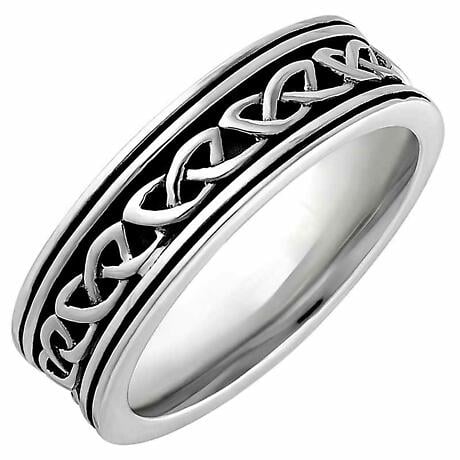 Product Image for Irish Rings | Sterling Silver Ladies Oxidized Celtic Knot Ring
