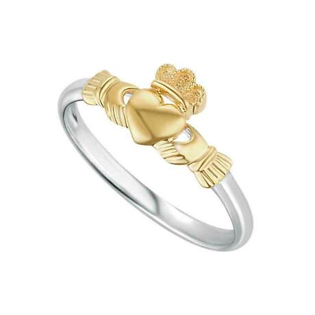 Product Image for Irish Ring | 10k Gold & Sterling Silver Ladies Claddagh Ring