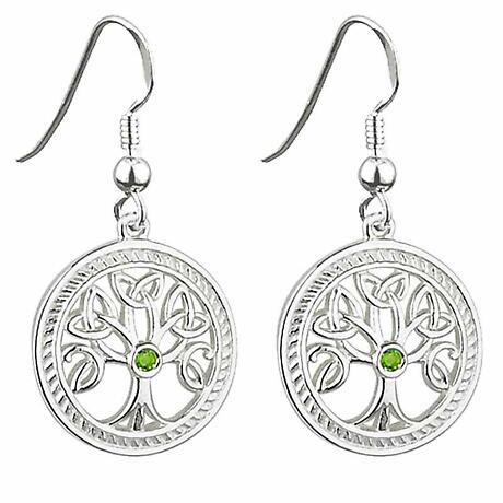 Product Image for Irish Earrings | Sterling Silver Crystal Celtic Tree of Life Earrings