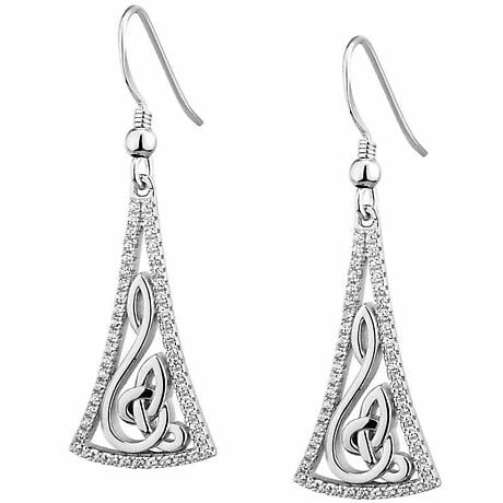 Product Image for Irish Earrings | Sterling Silver Trinity Knot Celtic Note Earrings