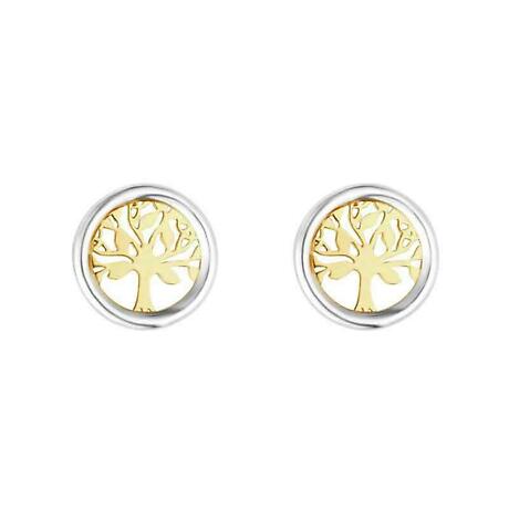 Product Image for Irish Earrings | 10k Gold Small Circle Celtic Tree of Life Stud Earrings
