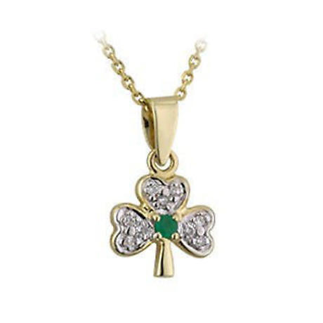 Product Image for Irish Necklace | Gold Plated Crystal Shamrock Pendant