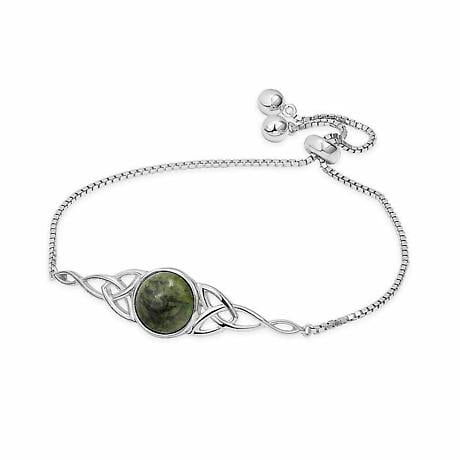 Product Image for Irish Bracelet | Sterling Silver Connemara Marble Trinity Knot Bracelet