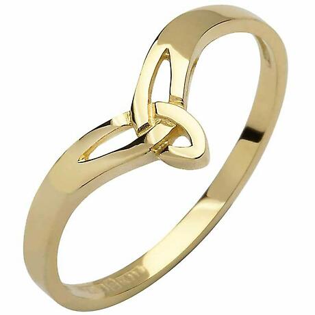 Irish Ring - 10k Gold Ladies Wishbone Trinity Knot Ring