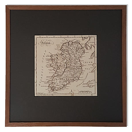 Framed Map of Ireland Art Print