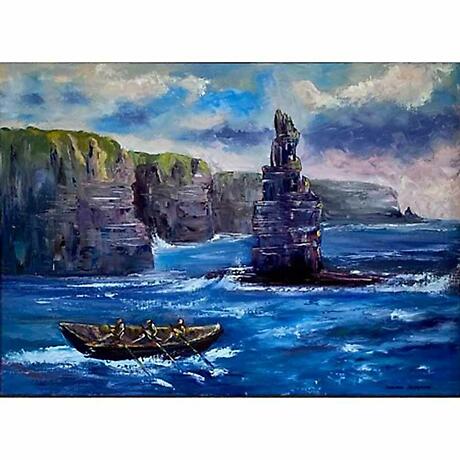 Product Image for Irish Art | Cliffs of Moher Oil Painting by Doreen Drennan