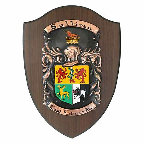 Personalized Single Irish Coat of Arms Knight Shield Plaque