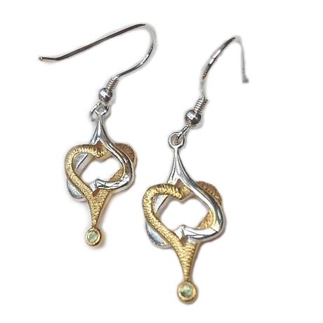 Product Image for Irish Earring - Sterling Silver with 22k Gold Plating Mo Chroi My Darling Earrings