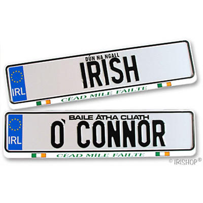 Personalized Irish License Plates