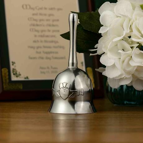 Irish Wedding Gift - Pewter Claddagh Wedding Bell
