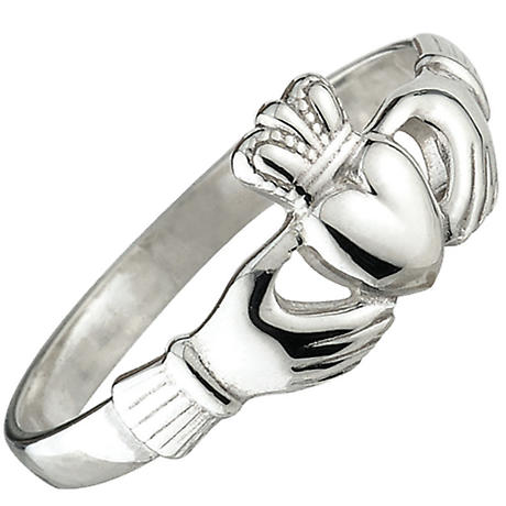 Product Image for Irish Claddagh Ring - Sterling Silver Ladies Dainty Claddagh Ring