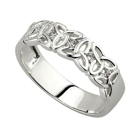 Product Image for Trinity Knot Ring - Ladies 14k White Gold and Diamond Trinity Knot