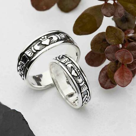 Alternate Image 1 for Claddagh Ring - Ladies Sterling Silver Celtic Claddagh Wedding Band