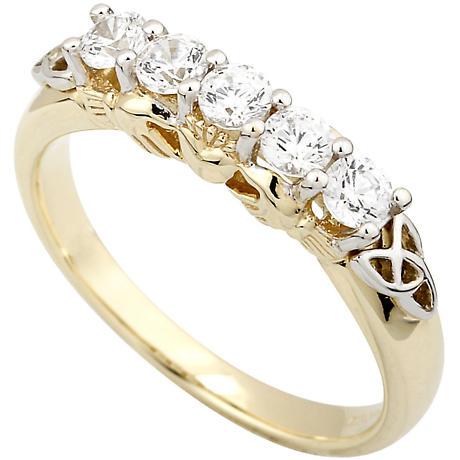 Claddagh Ring - 10k Gold CZ Claddagh Eternity Ring