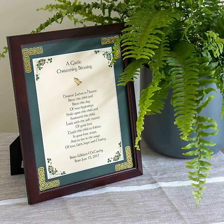 Alternate Image 1 for Personalized A Gaelic Christening Framed Print