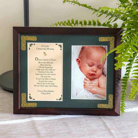 Alternate Image 1 for Personalized A Gaelic Christening Blessing Photo Verse Framed Print