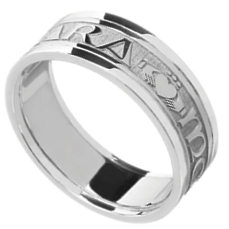 Product Image for Mo Anam Cara Ring - Men's White Gold Mo Anam Cara 'My Soul Mate' Irish Wedding Band
