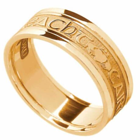 Product Image for Irish Ring - Ladies 14k Yellow Gold - Gra Dilseacht Cairdeas 'Love, Loyalty, Friendship' Symbols Irish Wedding Ring