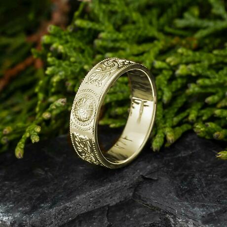 Alternate Image 2 for Celtic Ring - Men's Celtic Warrior Shield Wedding Ring