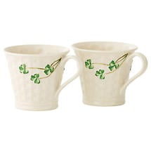 Belleek Shamrock Basketweave Mugs (set of 2) Product Image