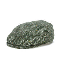 Vintage Irish Donegal Tweed Cap Green Herringbone Product Image