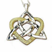 Celtic Necklace - Sterling Silver Heart of Celt Two Tone Pendant Product Image