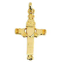 Claddagh Pendant - Yellow Gold Claddagh Cross Product Image