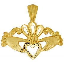 Alternate image for Claddagh Pendant - Yellow Gold Fancy Claddagh