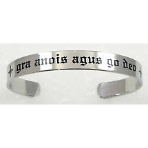 Stainless Steel 'Love Now and Forever' Cuff  Bracelet Product Image