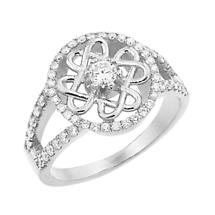 Celtic Wedding Ring - Ladies White Gold Diamond Celtic Knot Engagement Ring Product Image