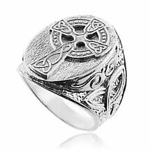 Alternate image for Celtic Ring - Sterling Silver Celtic Cross Trinity Knot Ring