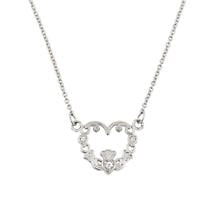 Claddagh Necklace - 14K White Gold Diamond Claddagh Necklace Product Image