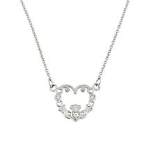 Alternate image for Claddagh Necklace - 14K White Gold Diamond Claddagh Necklace