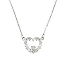 Alternate image for Claddagh Necklace - 14K White Gold Diamond Claddagh Necklace