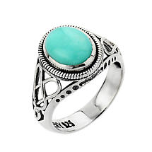 Alternate image for Celtic Ring - White Gold Trinity Knot Turquoise Ring