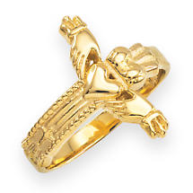 Claddagh Ring - Gold Classic Claddagh Cross Ring Product Image