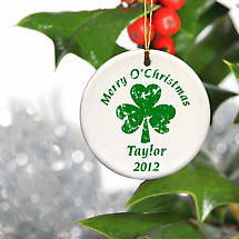 Irish Christmas - Personalized Irish Ornaments - Christmas and Shamrock Ornament Product Image