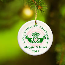Irish Christmas - Personalized Irish Ornaments - Claddagh Ornament Product Image