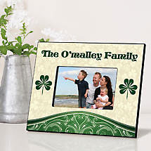 Personalized Irish Picture Frames - Cream and Shamrock Product Image