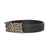 Celtic Knot Design Black Leather Belt Product Image