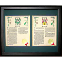 Personalized 16 x 20 His & Her Coat of Arms Matted & Framed Print Product Image