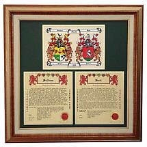 Personalized Irish Coat of Arms Anniversary Collection - Framed Double Coat of Arms with Two Family Name Histories Product Image