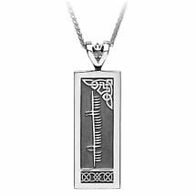 Irish Necklace - Personalized Ogham Silver Celtic Pendant Product Image